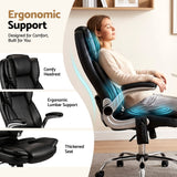 Artiss 8 Point Massage Office Chair PU Leather Black - Close-Up Angle