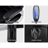 Artiss 8 Point Massage Office Chair PU Leather Black - Rear View