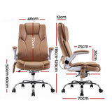 Artiss 8 Point Massage Office Chair PU Leather Brown - Front View