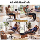 Artiss 8 Point Massage Office Chair PU Leather Brown