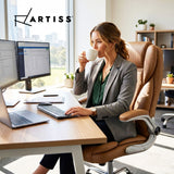 Artiss 8 Point Massage Office Chair PU Leather Brown - Extra Image