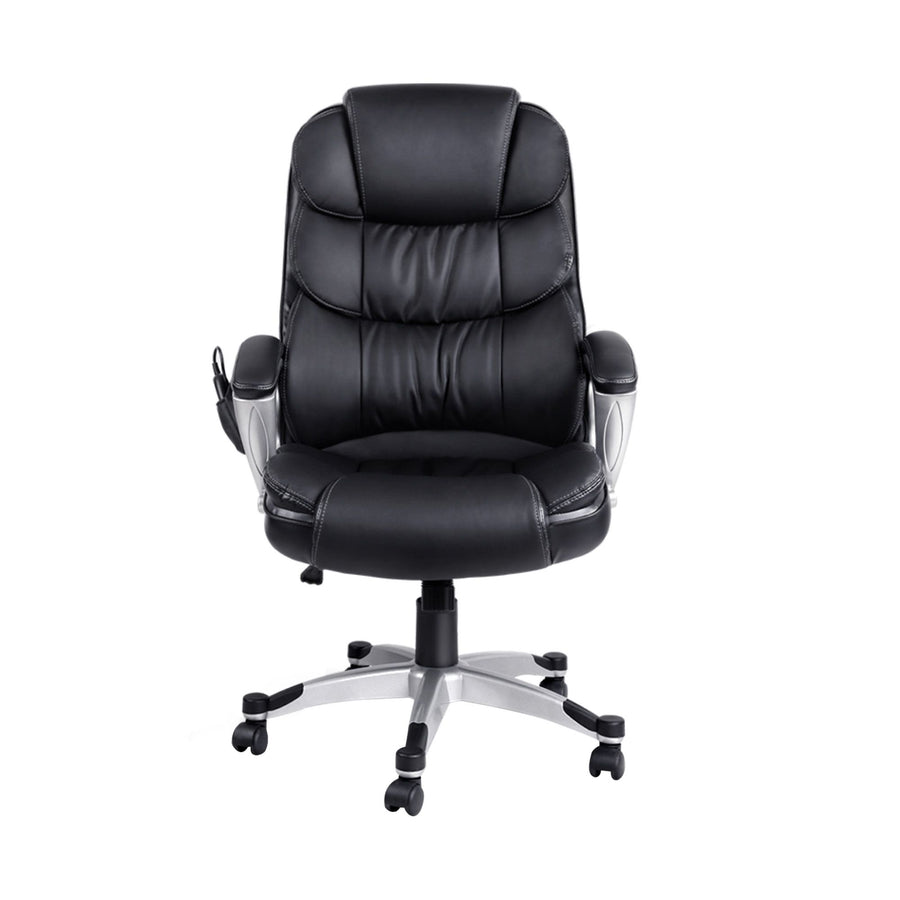 Artiss 8 Point Massage Office Chair Heated Seat PU Black, image 3