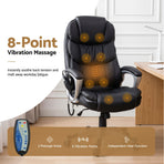Artiss 8 Point Massage Office Chair Heated Seat PU Black, image 4
