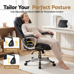 Artiss 8 Point Massage Office Chair Heated Seat PU Black, image 5