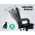Artiss 8 Point Massage Office Chair PU Leather Footrest Black, image 4