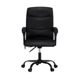 Artiss 2 Point Massage Office Chair PU Leather Black - Side View