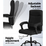 Artiss 2 Point Massage Office Chair PU Leather Black - 45-Degree Angle