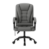 Artiss 2 Point Massage Office Chair Fabric Black - Side View