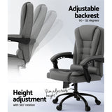 Artiss 2 Point Massage Office Chair Fabric Black - 45-Degree Angle