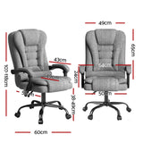 Artiss Executive Office Chair 4-Point Massage Adjustable Ergonomic Recline Back - Front View