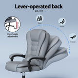 Artiss Executive Office Chair 4-Point Massage Adjustable Ergonomic Recline PU - 45-Degree Angle