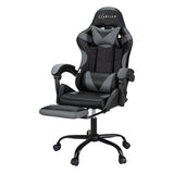 Artiss 2 Point Massage Gaming Office Chair Footrest Grey - Close-Up Angle