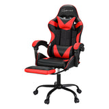 Artiss 2 Point Massage Gaming Office Chair Footrest Red - Close-Up Angle