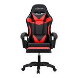 Artiss 6 Point Massage Gaming Office Chair 7 LED Footrest Red - Side View