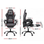 Artiss Gaming Office Chair Fabric Ergonomic with 2 Point Message Grey