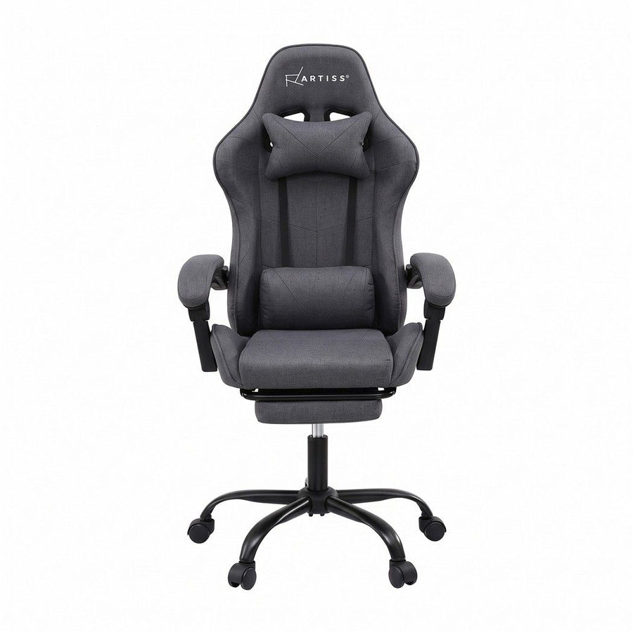 Artiss Gaming Office Chair Fabric Ergonomic with 2 Point Message Grey