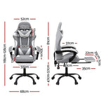 Artiss Gaming Office Chair Fabric Ergonomic with 2 Point Message Light Grey