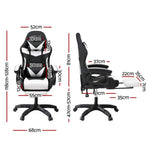 Artiss Gaming Office Chair with 8 Point Message Reline Ergonomic White