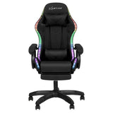 Artiss Gaming Office Chair 12 RGB LED Massage Computer Work Seat Footrest Black - Side View