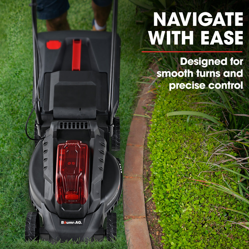 BAUMR-AG 450CX 40V SYNC Cordless Lawn Mower Kit, Fast Charger, 2 x 4Ah Battery, 320mm Grass Cutting Path