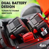 BAUMR-AG 520CX 40V SYNC 17' Cordless Lawn Mower Kit, Fast Charger, 2 x 4Ah Battery, 5 Cutting Heights, Adjustable Ergonomic Handle, Mulching Option