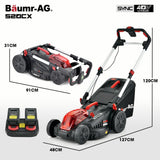 BAUMR-AG 520CX 40V SYNC 17' Cordless Lawn Mower Kit, Fast Charger, 2 x 4Ah Battery, 5 Cutting Heights, Adjustable Ergonomic Handle, Mulching Option