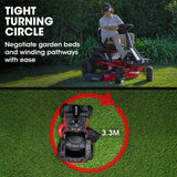 BAUMR-AG 36' 48V Brushless Electric Ride On Lawn Mower - Close-Up Angle