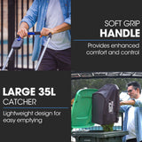 POWERBLADE 350CX 20V 13' Cordless Lawn Mower Kit, Fast Charger, 4Ah Battery, 5 Height, Brushless Electric, 330mm Cutting Path