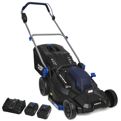 POWERBLADE 480CX 40V 17' Cordless Lawn Mower Kit, Fast Charger, 2 x 4Ah Batteries, 6 Stage Height, B