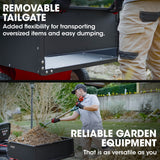 BAUMR-AG 270kg Capacity Metal Dump Cart, for Ride on Mower - 45-Degree Angle