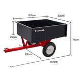 BAUMR-AG 270kg Capacity Metal Dump Cart, for Ride on Mower - Top-Down View