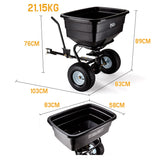 PLANTCRAFT Tow Behind Broadcast Spreader 90kg 105L Seed Fertiliser Tow Rotary - Rear View