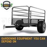 PLANTCRAFT Towed Steel Mesh Dump Cart Garden ATV Mower Trailer Tray 1250lbs - Front View