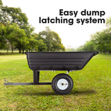PLANTCRAFT 400LBS Poly Dump Cart Garden Tip Trailer Tray Tow Quad ATV Ride - Side View