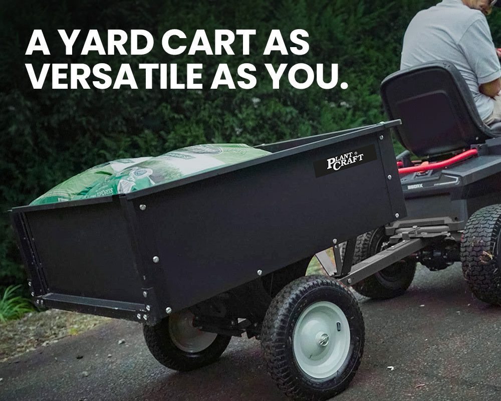 PLANTCRAFT 270kg Capacity Metal Dump Cart, for Ride on Mower