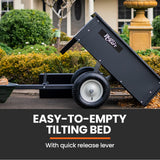 PLANTCRAFT 270kg Capacity Metal Dump Cart, for Ride on Mower
