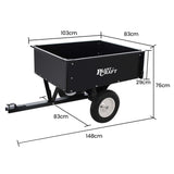 PLANTCRAFT 270kg Capacity Metal Dump Cart, for Ride on Mower - Rear View