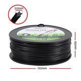 Giantz 100M Whipper Snipper Trimmer Line 3.0mm Star Nylon String Cord Black - Front View