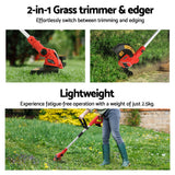 Giantz 20V Wireless Grass Trimmer and Edger with Adjustable Handle - Top-Down View