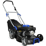 POWERBLADE 18' 150cc Lawn Mower, 8 Height, Steel Deck, 4-Stroke Petrol Lawnmower - V475