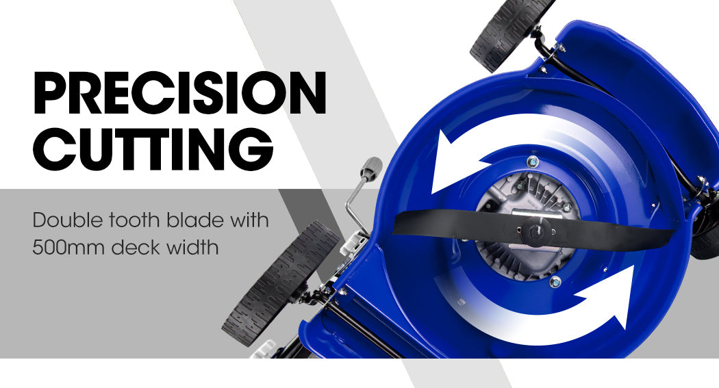 POWERBLADE Lawn Mower 139CC 17' - Petrol Powered Push Lawnmower 4 Stroke Engine