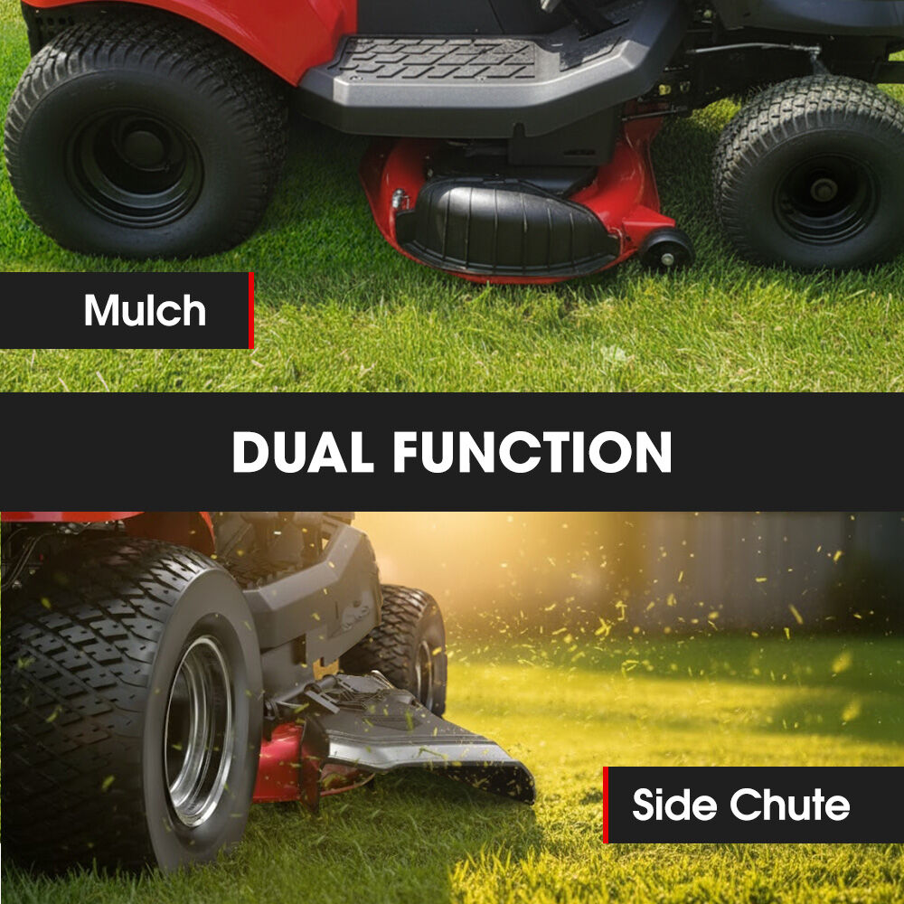 BAUMR-AG 38' Ride On Mower Lawn Tractor, Side Discharge or Mulch, Electric Start, 14hp 452cc, Hydrostatic, 100kg Towing, 7 Cut Heights
