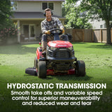 BAUMR-AG 38' Ride On Mower Lawn Tractor, Side Discharge or Mulch, Electric Start, 14hp 452cc, Hydrostatic, 100kg Towing, 7 Cut Heights - Side View