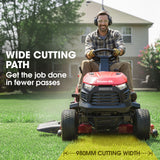 BAUMR-AG 38' Ride On Mower Lawn Tractor, Side Discharge or Mulch, Electric Start, 14hp 452cc, Hydrostatic, 100kg Towing, 7 Cut Heights - 45-Degree Angle