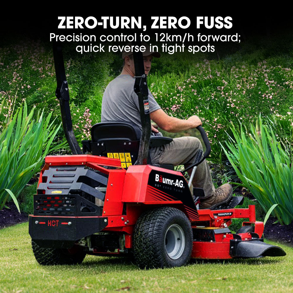 BAUMR-AG 50' Zero-Turn Ride On Mower, Electric Start, 23hp, 764cc, Hydrostatic Drive, 7 Cut Heights