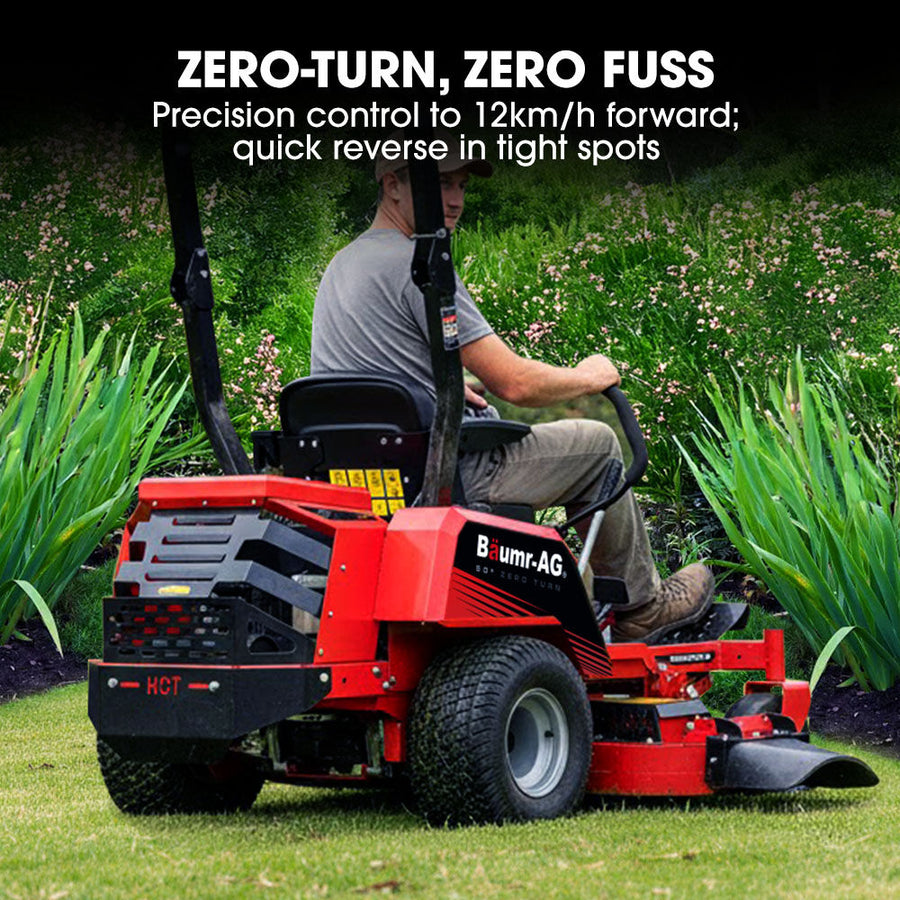 BAUMR-AG 50' Zero-Turn Ride On Mower, Electric Start, 23hp, 764cc, Hydrostatic Drive, 7 Cut Heights