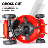 BAUMR-AG 18' 150cc Self Propelled Lawn Mower, 7 Height, Steel Deck, Cup Holders, 4-Stroke Petrol Lawnmower - 740SX - Top-Down View