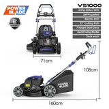 PowerBlade 22' 224cc Self-Propelled Lawn Mower, Electric Start, 7 Height, Steel Deck, Deck Wash Port - Rear View