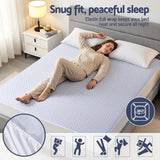 Giselle Cooling Mattress Protector Waterproof Deep Pocket Fitted Cover Double - Close-Up Angle