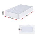 Giselle Cooling Mattress Protector Waterproof Deep Pocket Fitted Cover Single - Side View